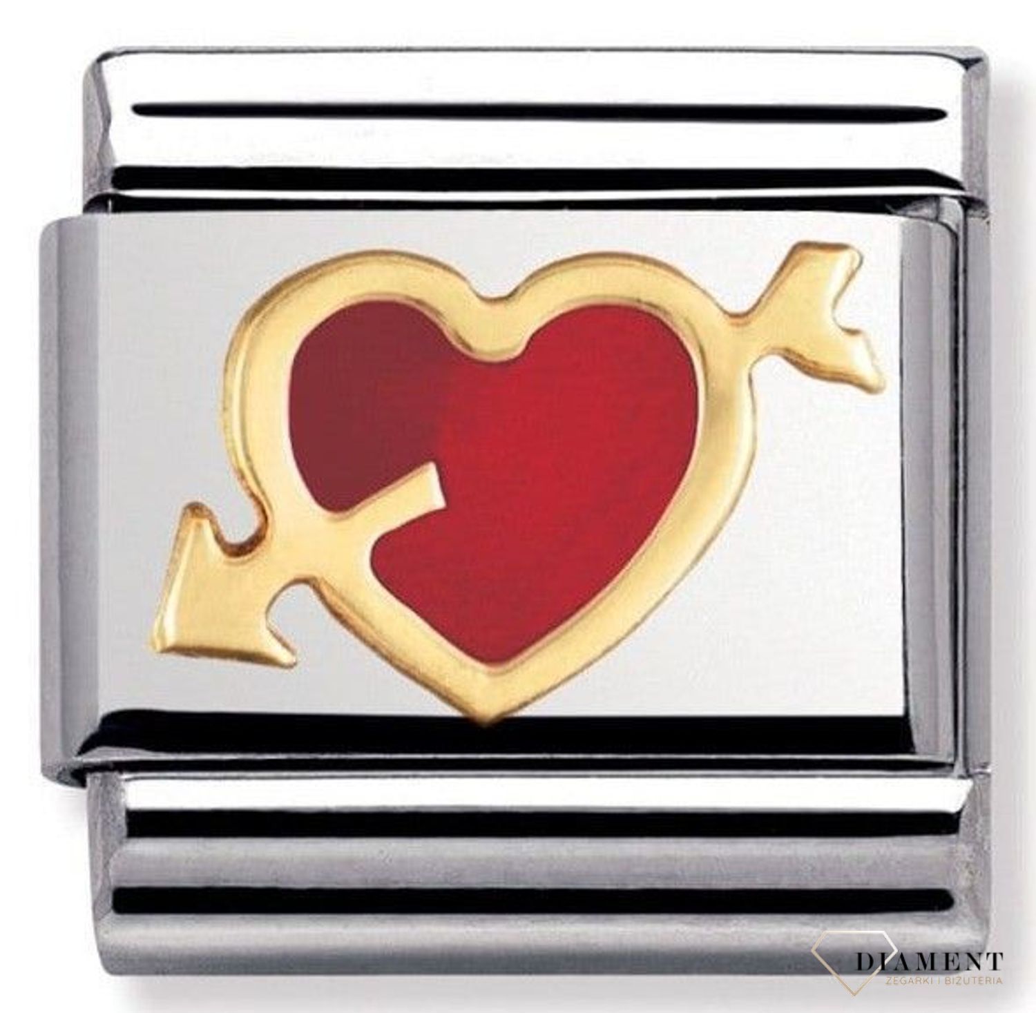 Nomination - Link 18K zawieszka złoto 'Serce ze strzałą' 030207 12 biżuteria nomination nomination zawieszki nomination baza.jpg